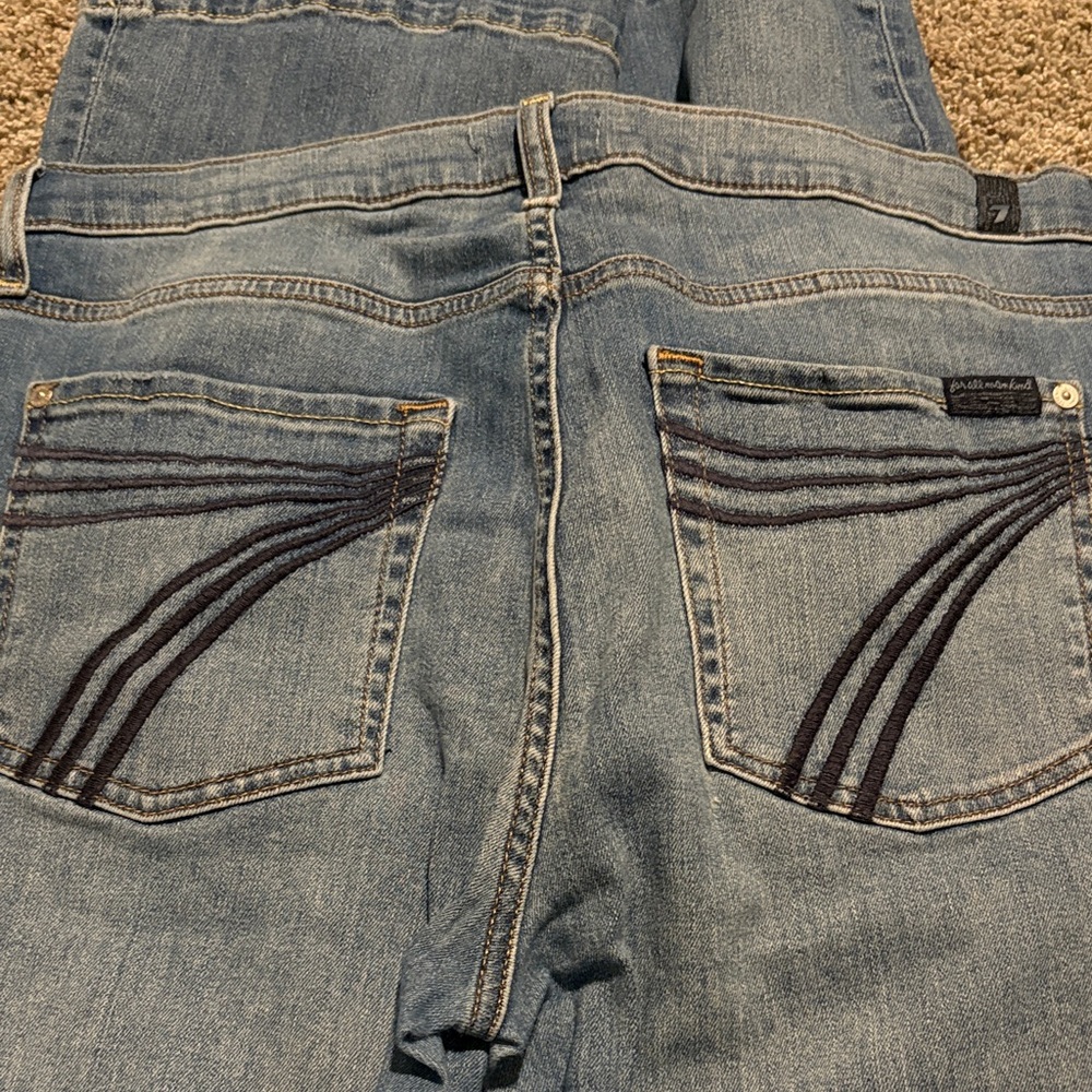 7 For All Mankind Light Blue Denim 31/32 mid rise tailorless dojo